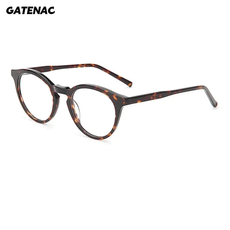 Gatenac Men's Full Rim Oval Round Acetate Eyeglasses 762216 Gatenac