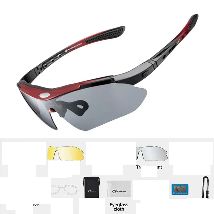 Rockbros Unisex Full Rim Rectangle Acetate Polarized Cycling Sunglasses 1000.