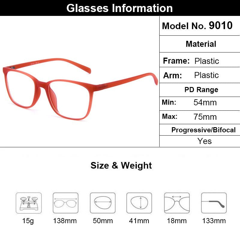 Gmei Unisex Eyeglasses Ultra-Light Plastic Frame T9010 — view 1 | Gmei Optical at FuzWeb