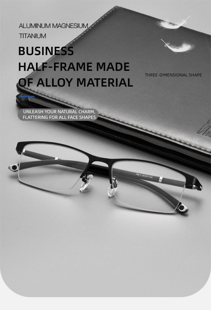 Kansept Unisex Full Rim Square Al-Mg-Titanium Reading Glasses 619211 — view 1 | Kansept at FuzWeb