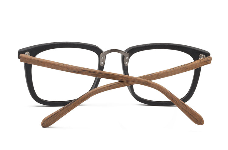 Hdcrafter Mens Full Rim Square Wood Alloy Eyeglasses Ps7055 — view 6 | Hdcrafter Eyeglasses at FuzWeb