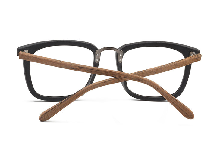 Hdcrafter Mens Full Rim Square Wood Alloy Eyeglasses Ps7055 — view 6 | Hdcrafter Eyeglasses at FuzWeb