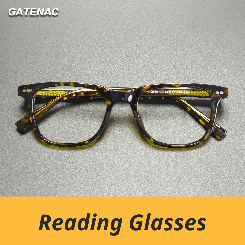 Gatenac Unisex Full Rim Square Tr 90 Titatnium Reading Glasses Gxy2119