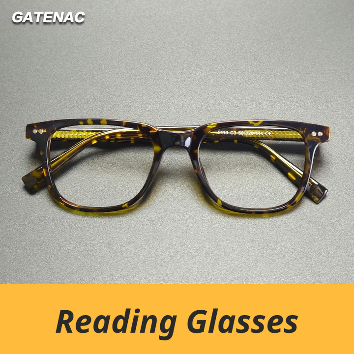Gatenac Unisex Full Rim Square Tr 90 Titatnium Reading Glasses Gxy2119