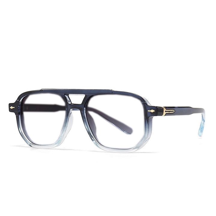 Kocolior Unisex Full Rim Square Double Bridge Tr 90 Photochromic Reading Glasses 60904.