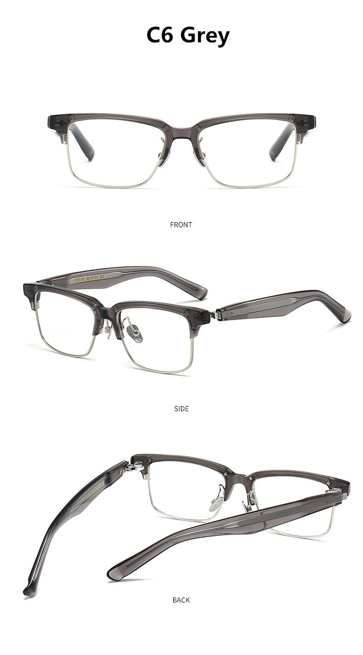 Aimee Unisex Full Rim Square Titanium Acetate Eyeglasses 478193 FuzWeb