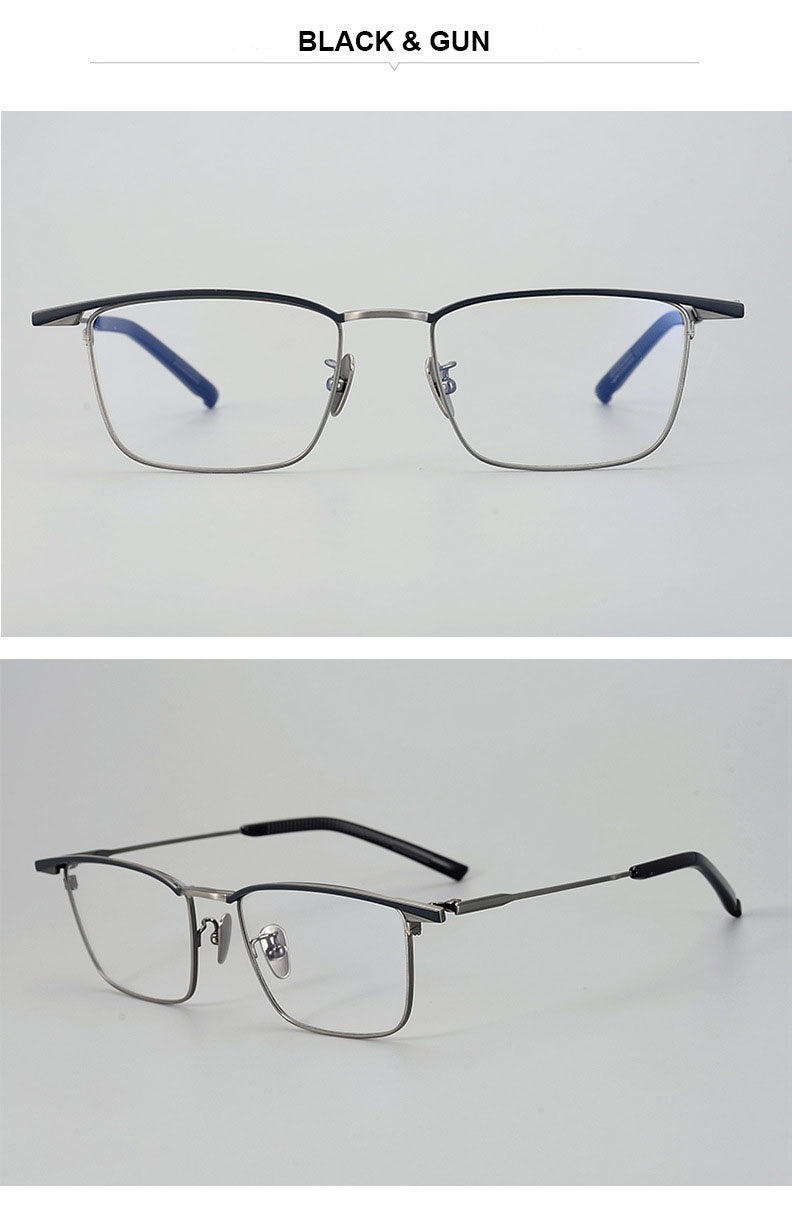 Chashma Unisex Full Rim Big Square Brow Line Titanium Eyeglasses 881156.