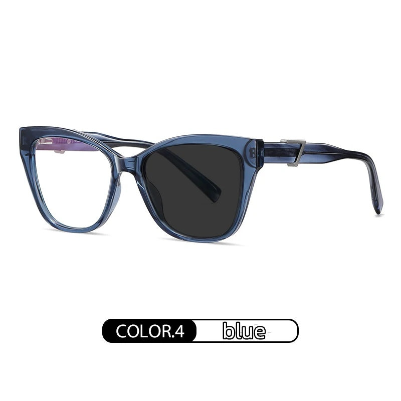 Kocolior Unisex Full Rim Cat Eye Acetate Alloy Hyperopic Reading Glasses C909.
