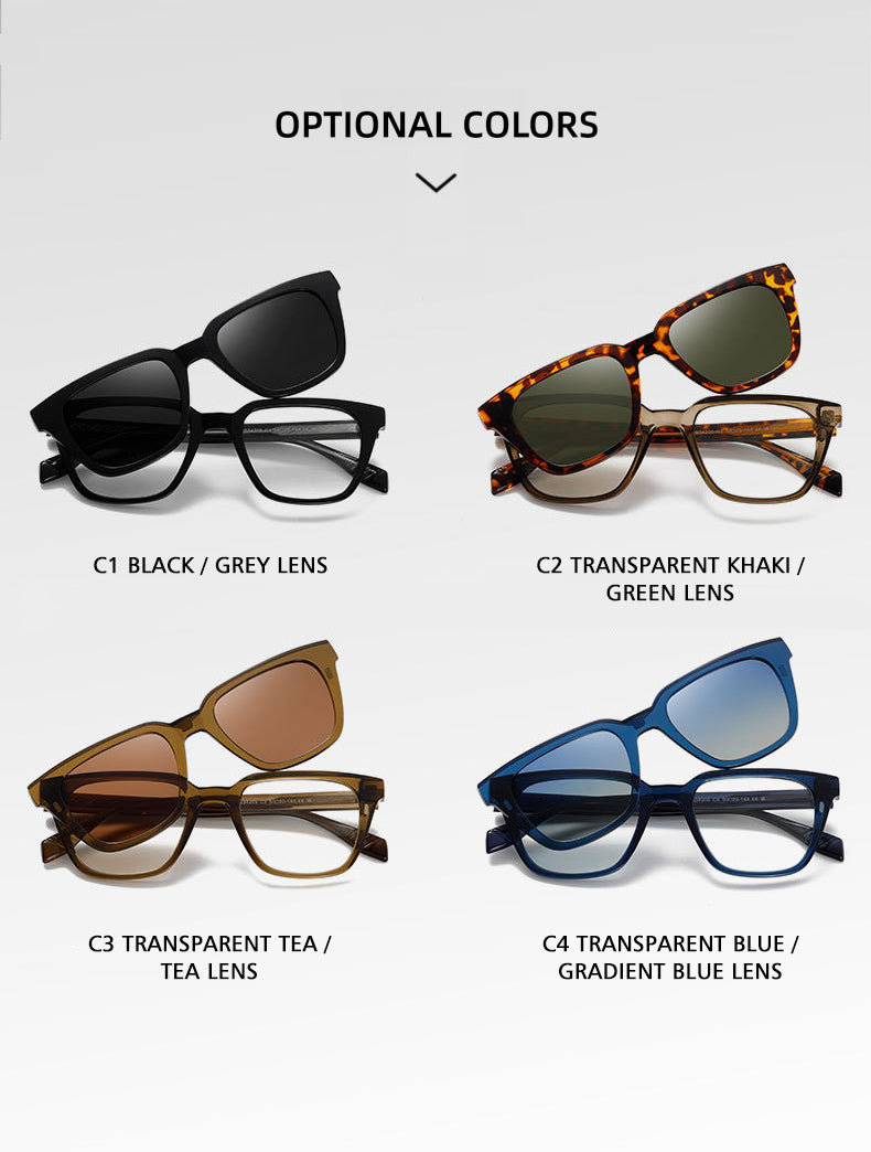 Kansept Womens Full Rim Square Tr 90 Alloy Reading Glasses Clip On Sunglasses 34205 — view 2 | Kansept at FuzWeb