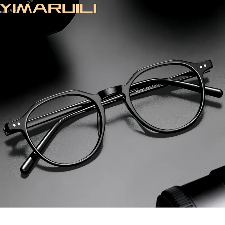 Yimaruili Unisex Full Rim Oval Polygon Acetate Eyeglasses 639601