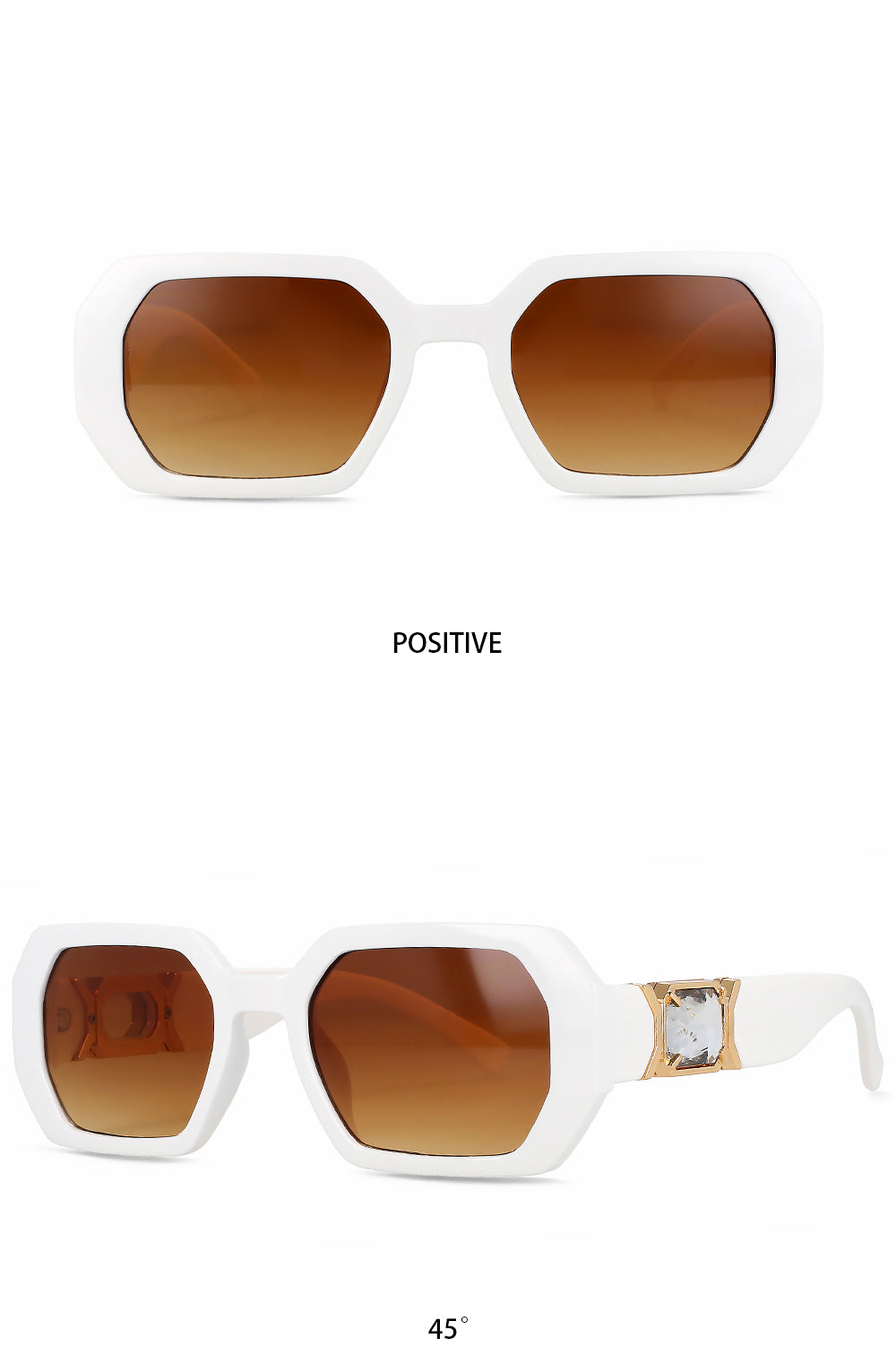 CCspace Womens Full Rim Oversized Square Resin UV400 Sunglasses 56207 — view 9 | CCspace Sunglasses at FuzWeb
