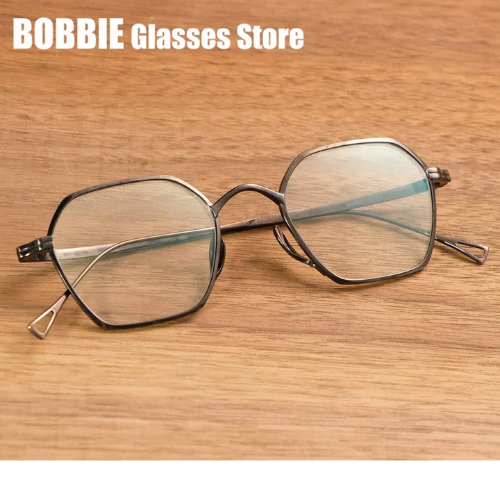 Bobbie Women's Full Rim Polygon Oval Titanium Eyeglasses 391300