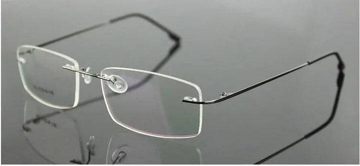 Chashma Ottica Unisex Rimless Rectangle Titanium Alloy Eyeglasses 763 — view 3 | Chashma Ottica at FuzWeb