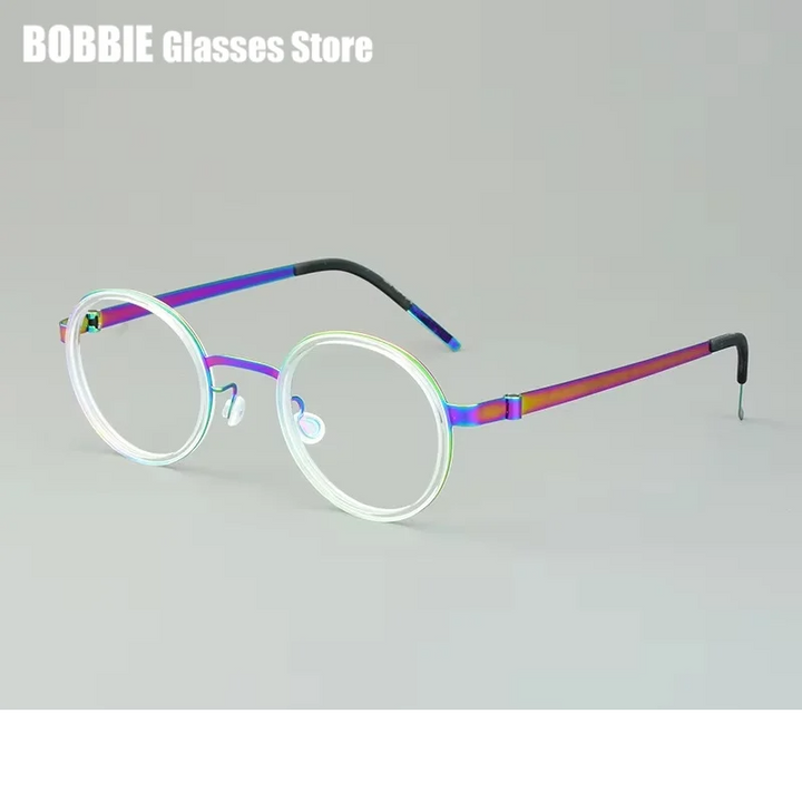 Bobbie Women's Full Rim Round Titanium Acetate Eyeglasses 970769