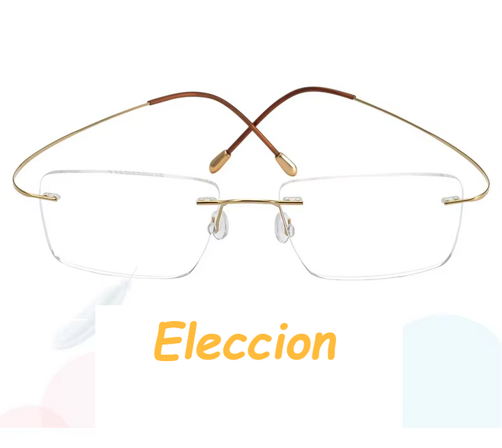 Eleccion Women's Rimless Square Polygon Titanium Eyeglasses 416014 Rimless Eleccion