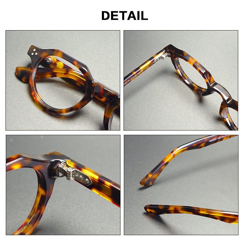 Gatenac Unisex Full Rim Flat Top Round Acetate Reading Glasses G66301 — view 2 | Gatenac at FuzWeb