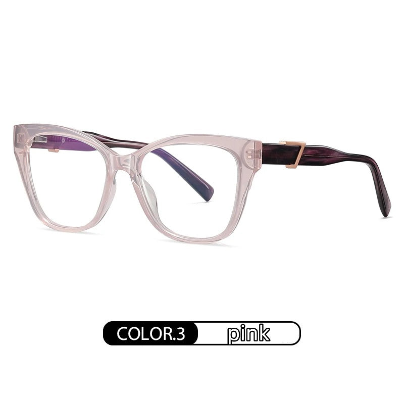 Kocolior Unisex Full Rim Cat Eye Acetate Alloy Hyperopic Reading Glasses C909.