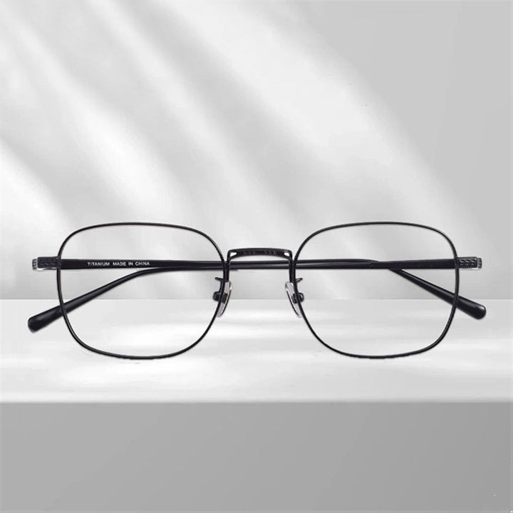 Chashma Unisex Full Rim Round Square Titanium Eyeglasses 881015.