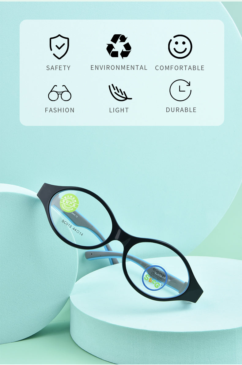 Secg Unisex Childrens Full Rim Round Tr 90 Silicone Eyeglasses 19013 — view 5 | Secg at FuzWeb