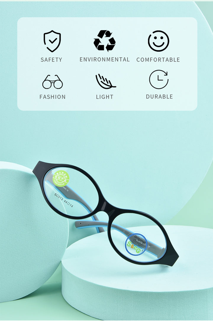 Secg Unisex Childrens Full Rim Round Tr 90 Silicone Eyeglasses 19013 — view 5 | Secg at FuzWeb