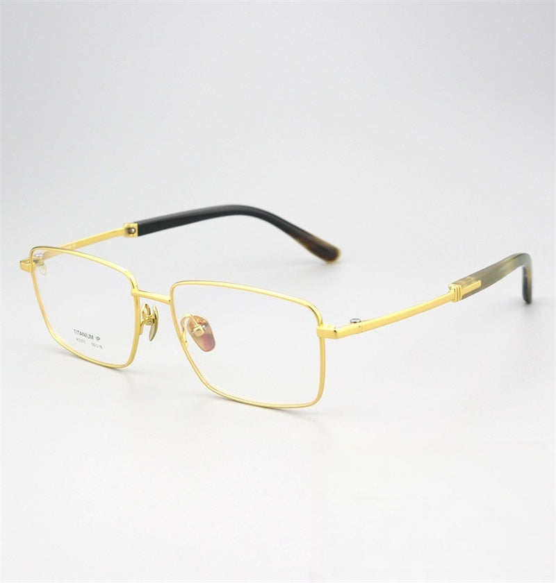Chashma Ottica Mens Full Rim Square Titanium Horn Eyeglasses 792371 — view 3 | Chashma Ottica at FuzWeb