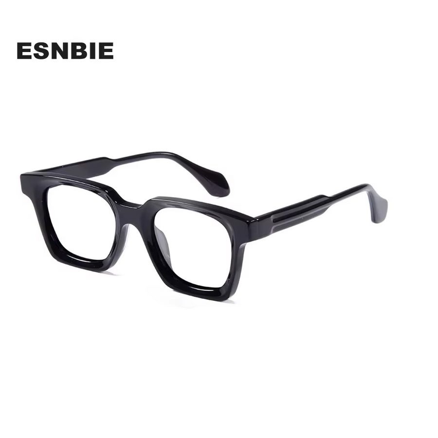 Esnbie Unisex Full Rim Square Thick Acetate Eyeglasses 996151 Full Rim Esnbie