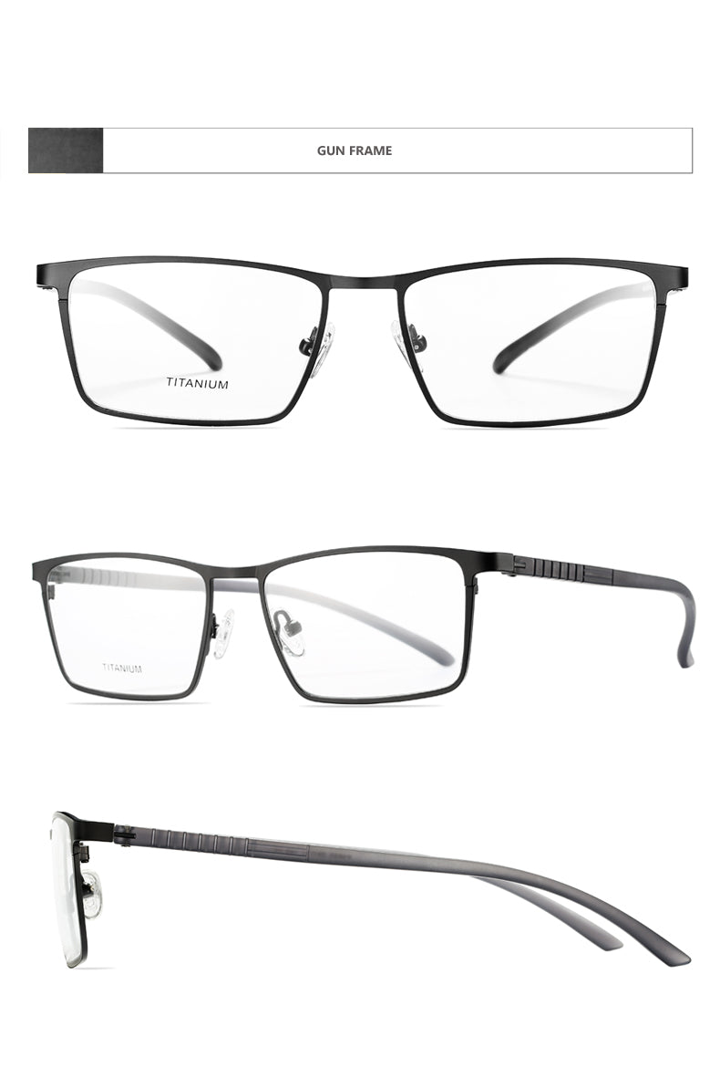 Oveliness Mens Full Rim Square Titanium Alloy Eyeglasses 89865 — view 2 | Oveliness at FuzWeb