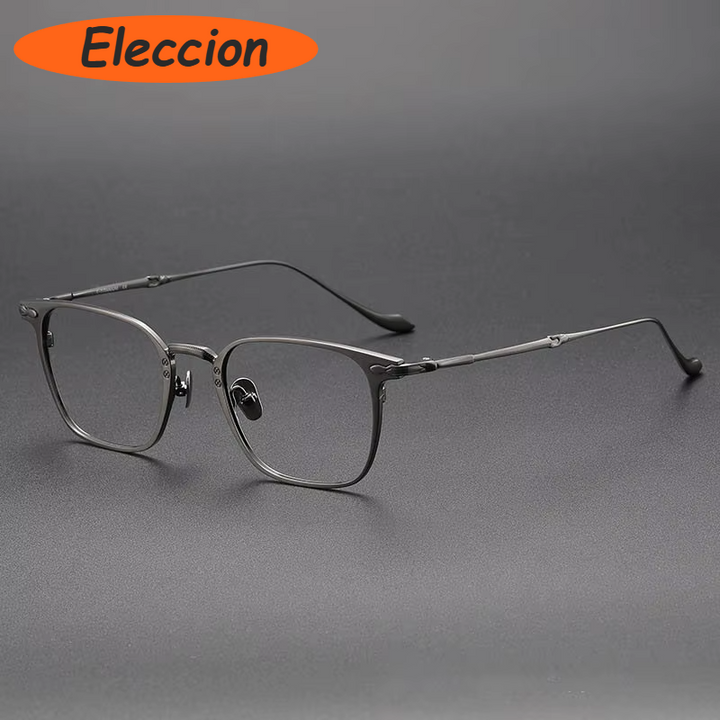 Eleccion Unisex Full Rim Square Titanium Eyeglasses 93135