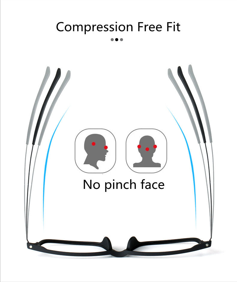 Kocolior Unisex Full Rim Square Tr 90 Titanium Hyperopic Reading Glasses 88781 — view 4 | Kocolior at FuzWeb