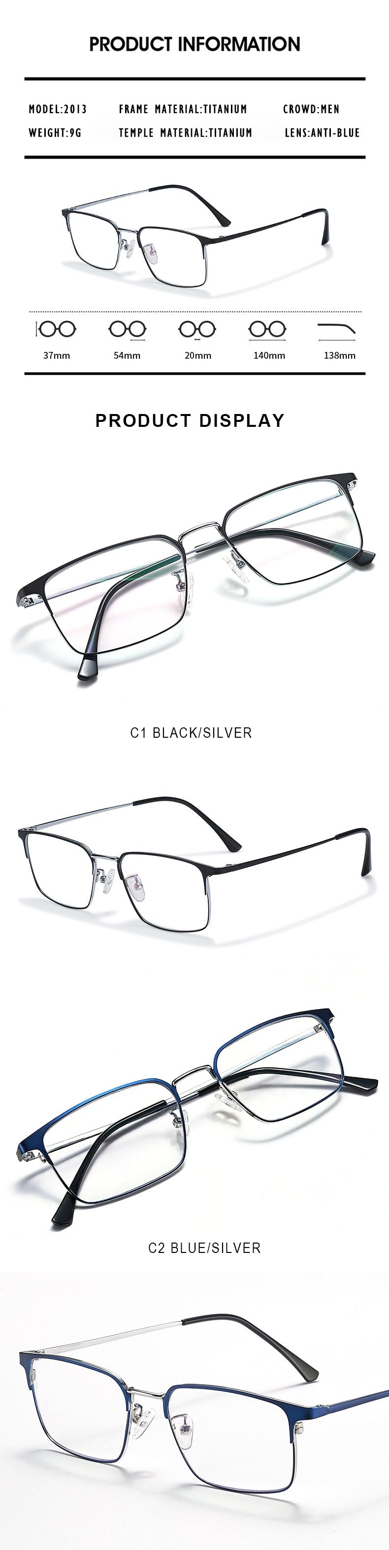 Kansept Unisex Full Rim Square Titanium Frames 202300 — view 1 | Kansept at FuzWeb