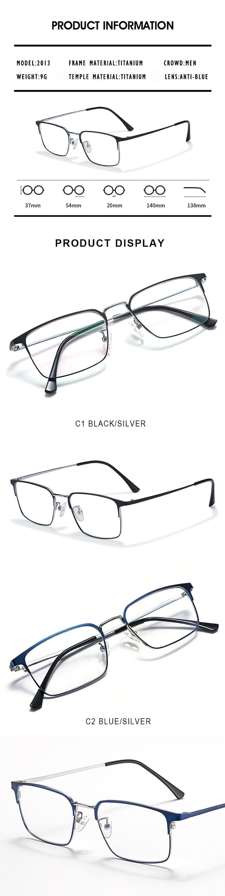 Kansept Unisex Full Rim Square Titanium Frames 202300 — view 1 | Kansept at FuzWeb