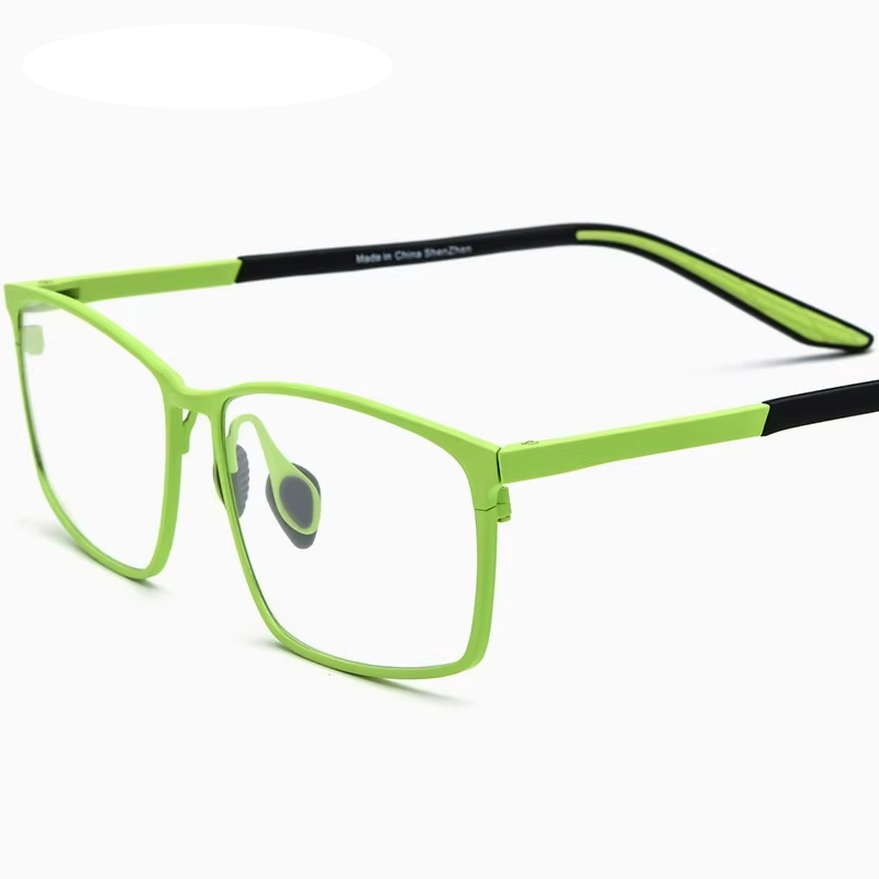 Eleccion Unisex Full Rim Square Titanium Eyeglasses 417303 Full Rim Eleccion Green