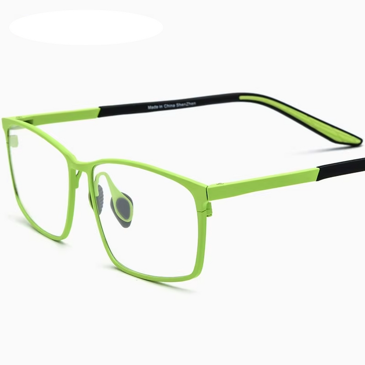 Eleccion Unisex Full Rim Square Titanium Eyeglasses 417303 Full Rim Eleccion Green