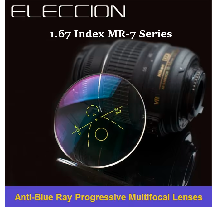 Eleccion Progressive 1.67 Index MR-7 Series Anti-Blue Light Clear Lenses