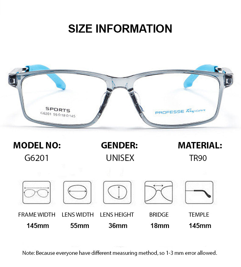 Summer Flower Unisex Full Rim Square Tr 90 Titanium Eyeglasses 62018 — view 1 | Summer Flower at FuzWeb