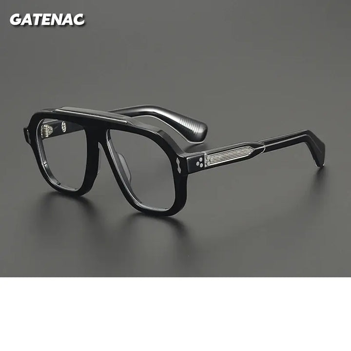Gatenac Womens Full Rim Square Brow Line Acetate Eyeglasses 679433 — view 1 | Gatenac at FuzWeb