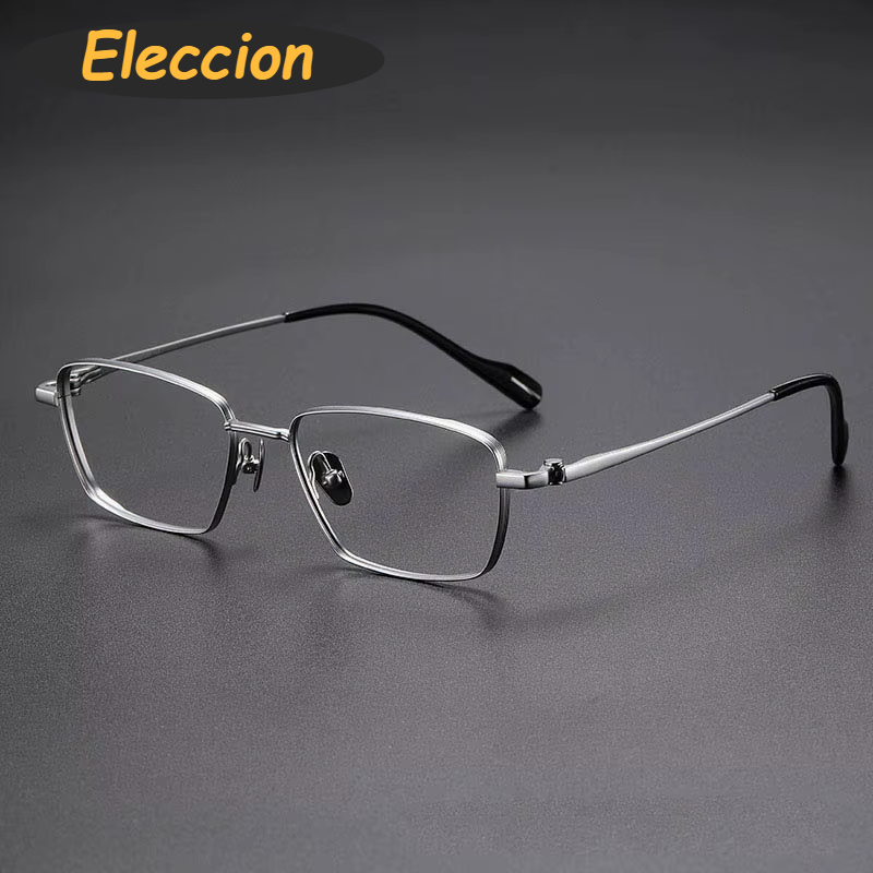 Eleccion Women's Full Rim Square Titanium Eyeglasses 81016 Full Rim Eleccion Silver