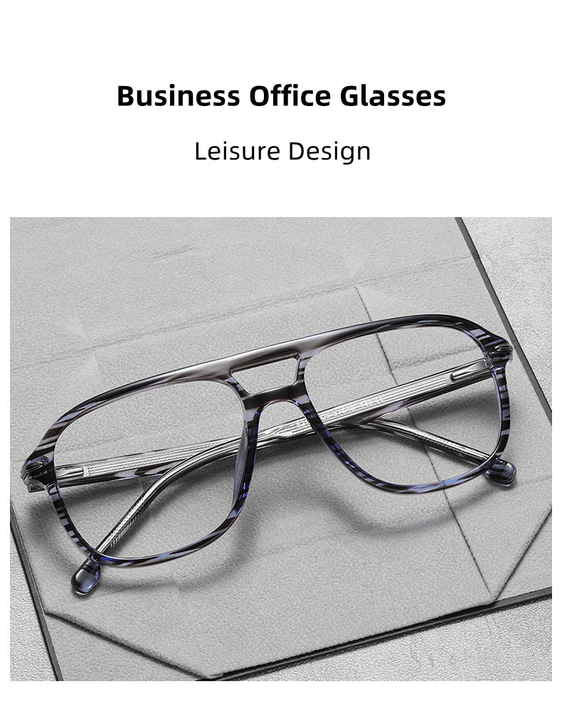 Kocolior Unisex Full Rim Square Double Bridge Tr 90 Titanium Photochromic Reading Glasses 82120 — view 2 | Kocolior at FuzWeb