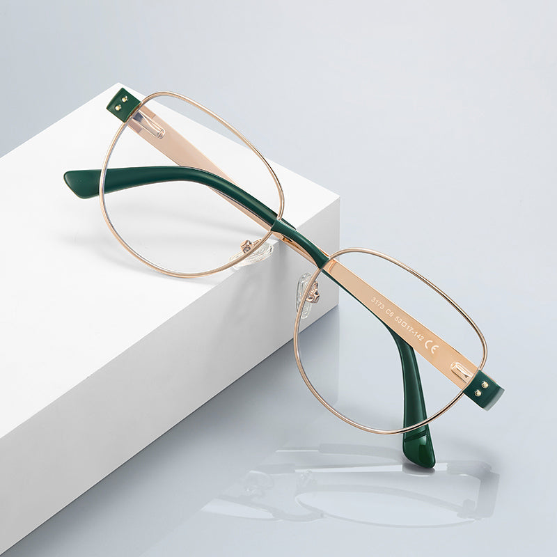 Vicky Womens Full Rim Oval Square Alloy Reading Glasses 513173 — view 1 | Vicky at FuzWeb