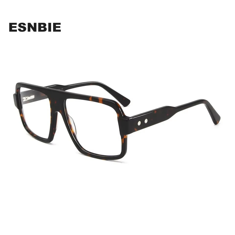 Esnbie Unisex Full Rim Polygon Square Acetate Eyeglasses 30623