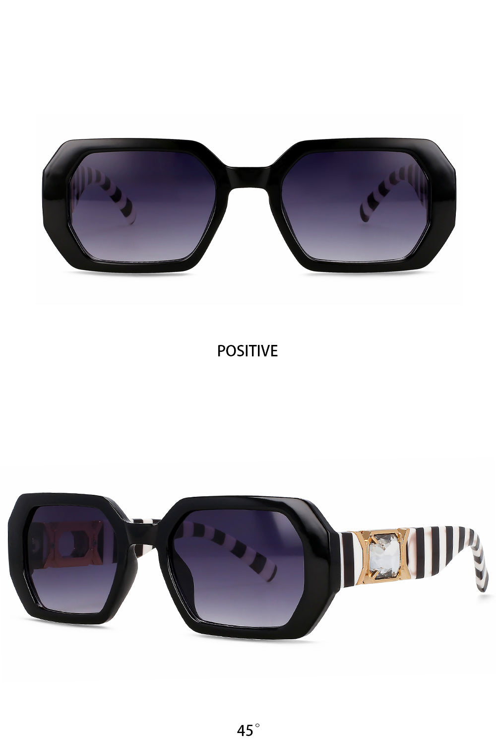 CCspace Womens Full Rim Oversized Square Resin UV400 Sunglasses 56207 — view 8 | CCspace Sunglasses at FuzWeb