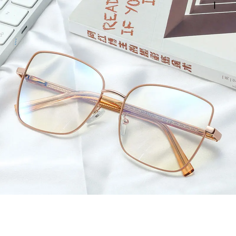 Handoer Women's Full Rim Square Alloy Spring Hinge Eyeglasses 95773