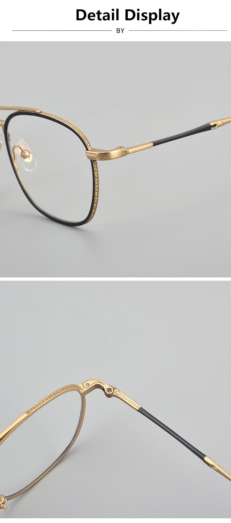 Aimee Unisex Full Rim Square Double Bridge Titanium Eyeglasses 195925 — view 1 | Aimee at FuzWeb