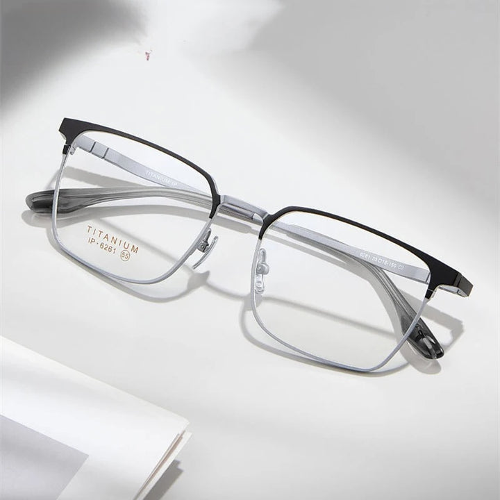 Chashma Ottica Unisex Full Rim Square Titanium Eyeglasses 976261 — view 1 | Chashma Ottica at FuzWeb