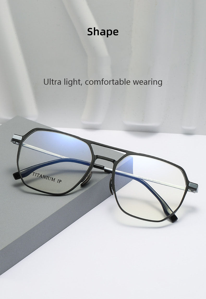 Hdcrafter Mens Full Rim Big Oval Double Bridge Titanium Eyeglasses 20239 — view 2 | Hdcrafter Eyeglasses at FuzWeb
