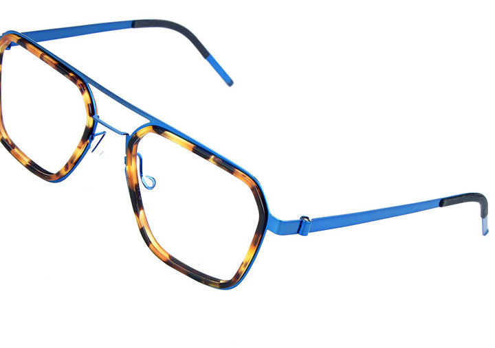 Aimee Unisex Full Rim Square Double Bridge Titanium Acetate Eyeglasses 19753.