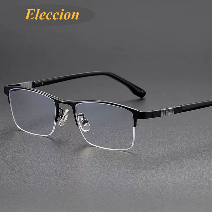 Eleccion Men's Semi Rim Frame Titanium Eyeglasses 85006