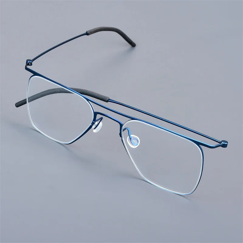 Aimee Womens Full Rim Brow Line Square Double Bridge Titanium Eyeglasses 55402 — view 1 | Aimee at FuzWeb
