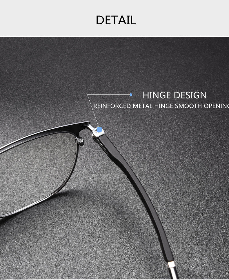 Kocolior Unisex Full Rim Square Titanium Alloy Hyperopic Reading Glasses 6120.