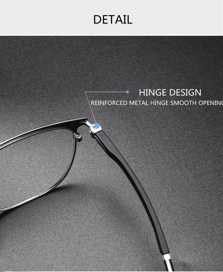 Kocolior Unisex Full Rim Square Titanium Alloy Hyperopic Reading Glasses 6120.